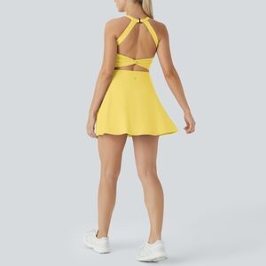 HALARA Yellow Backless Dress